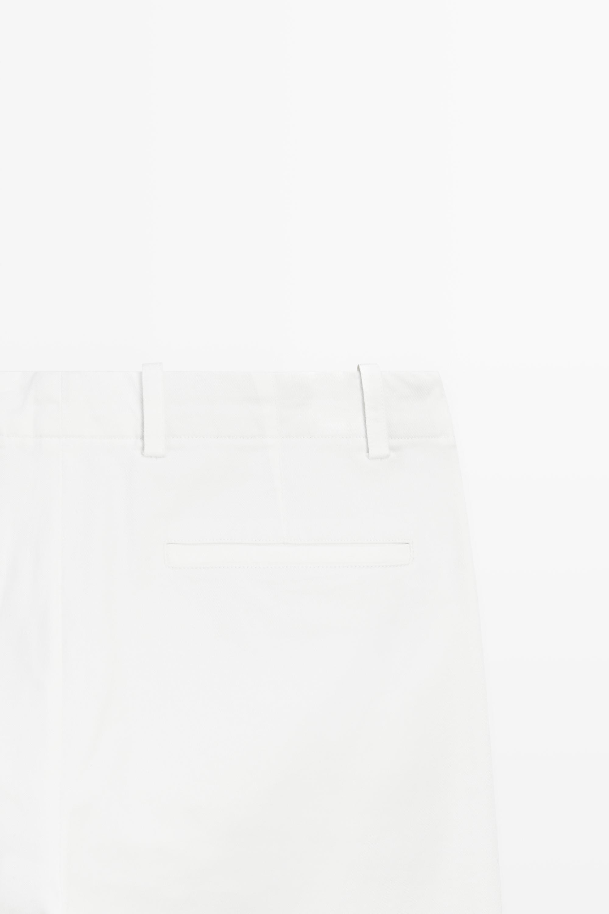 Straight-leg cotton blend pleated pants